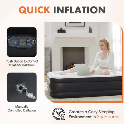 High Capacity Air Mattress with Quick Inflate Design