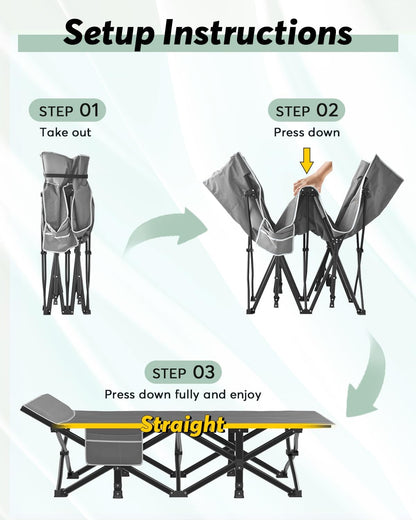 Comfortable Folding Camping Cot with Soft Mattress