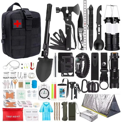 250-Piece Survival Kit with Molle System, First Aid & Emergency Tent