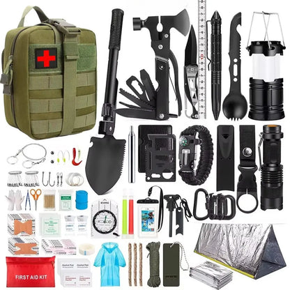 250-Piece Survival Kit with Molle System, First Aid & Emergency Tent