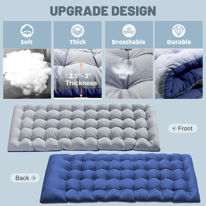 Summer Cool，Portable Folding Camping Cot, 2-Sided Mattress