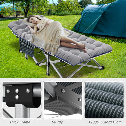 Summer Cool，Portable Folding Camping Cot, 2-Sided Mattress