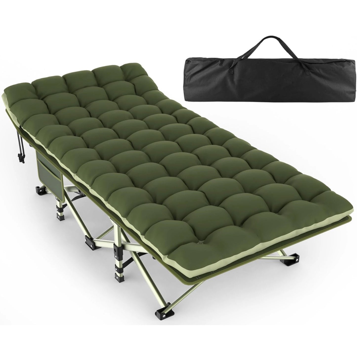 Comfortable Folding Camping Cot with Soft Mattress