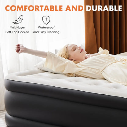 High Capacity Air Mattress with Quick Inflate Design