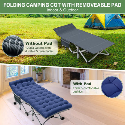 Summer Cool，Portable Folding Camping Cot, 2-Sided Mattress