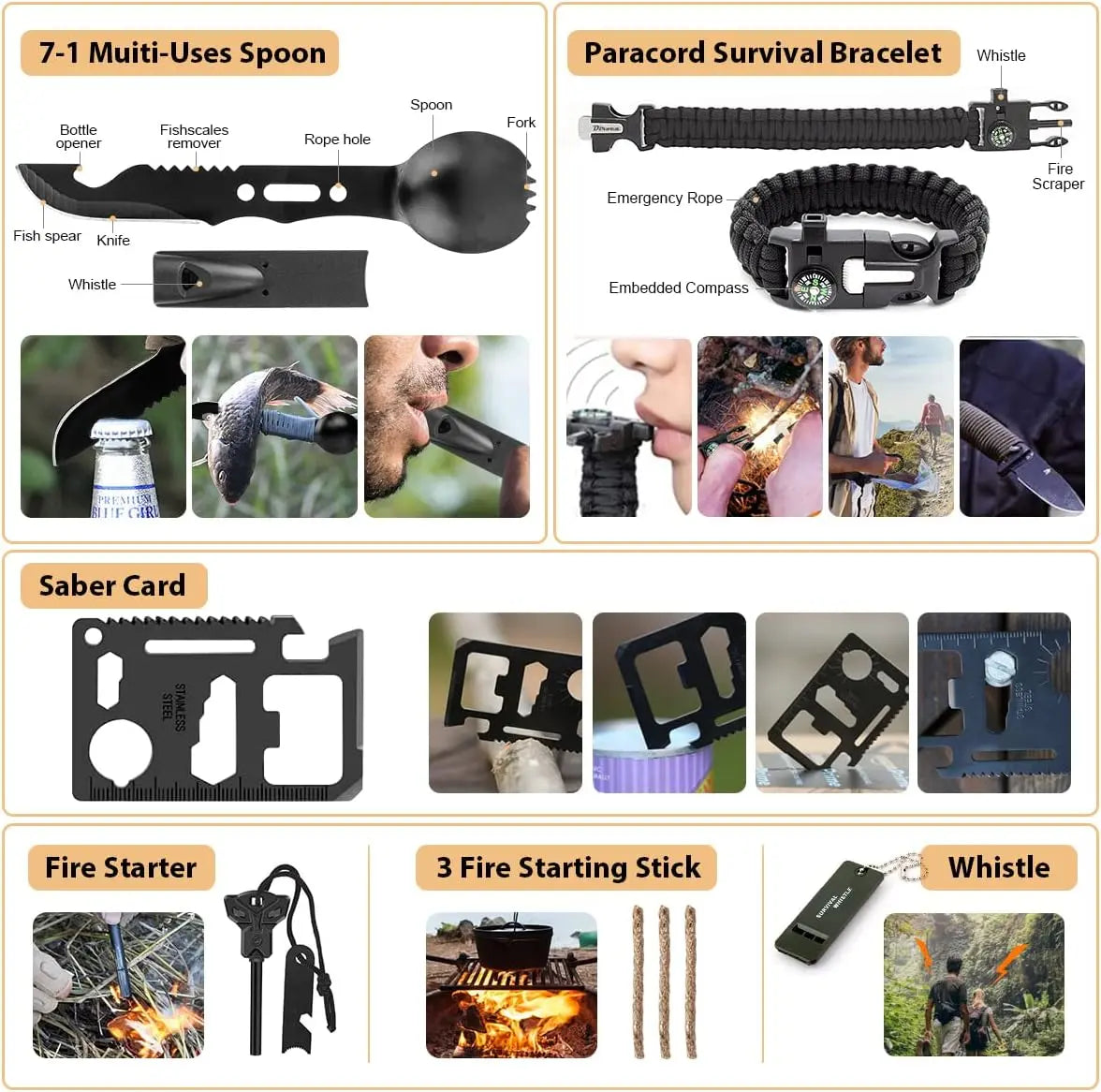 250-Piece Survival Kit with Molle System, First Aid & Emergency Tent