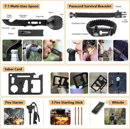 250-Piece Survival Kit with Molle System, First Aid & Emergency Tent