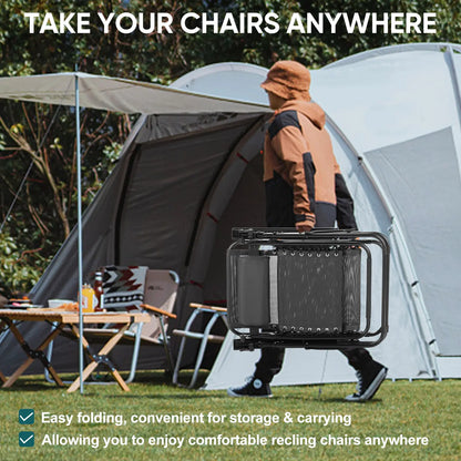 Set of 2 Zero Gravity Folding Lounge Chairs with Cup Holders