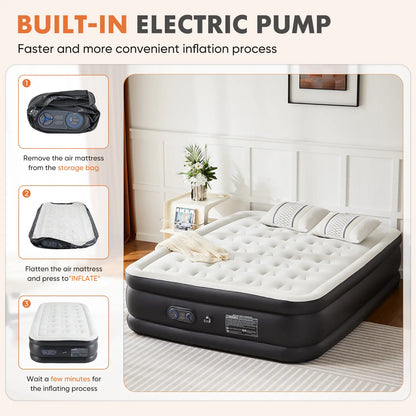 High Capacity Air Mattress with Quick Inflate Design