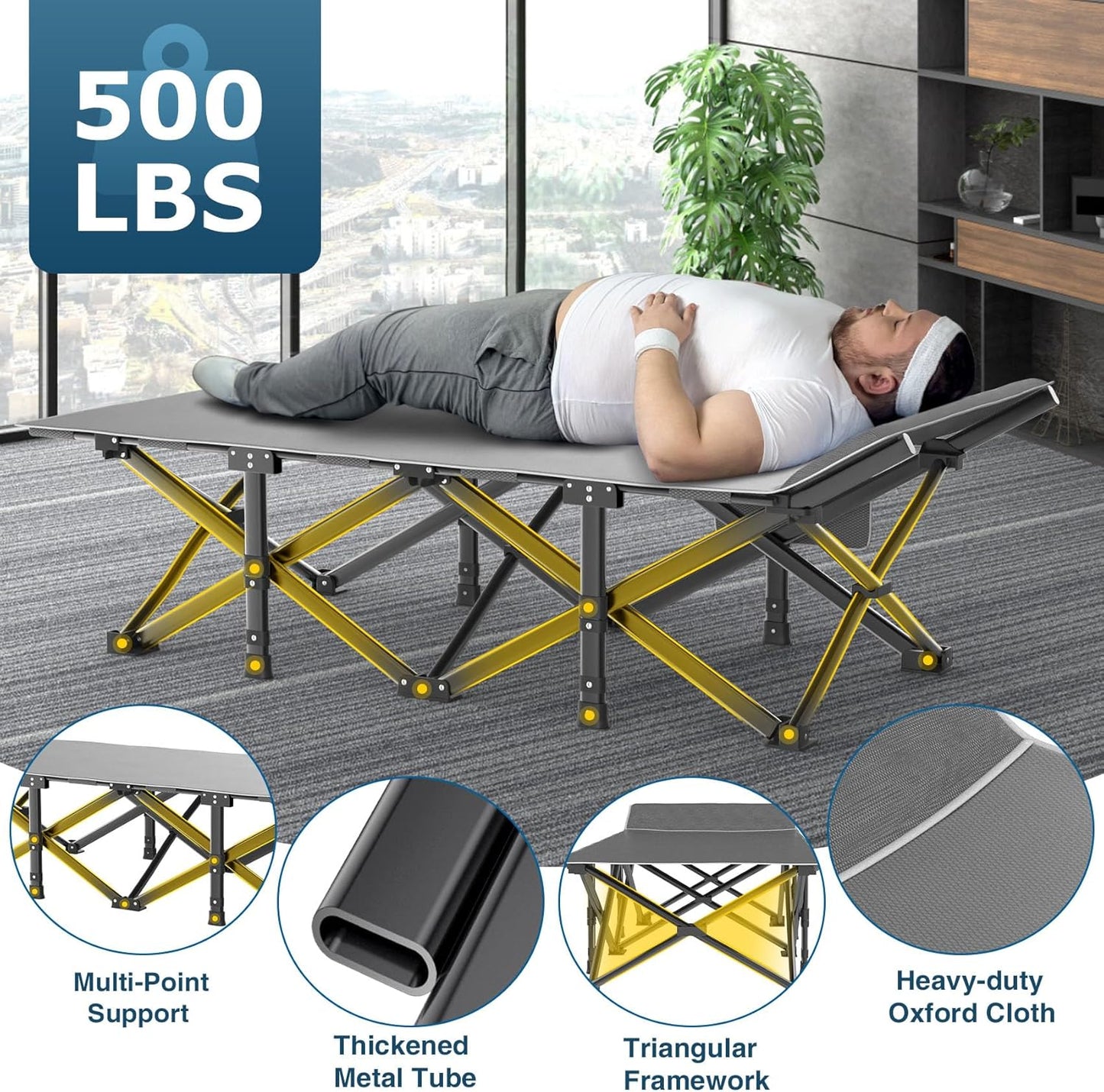 Comfortable Folding Camping Cot with Soft Mattress