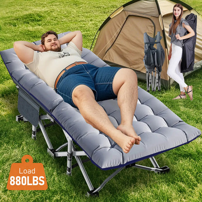 Summer Cool，Portable Folding Camping Cot, 2-Sided Mattress